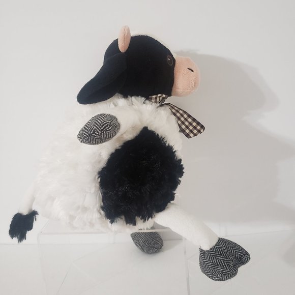 Pier 1 Stuffed Spotted White Black Cow 12.5" Name Isabelle - Picture 7 of 8